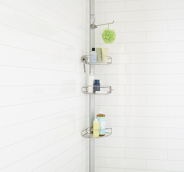 Mdesign York Stainless Steel 2-tier Bathroom Over Door Shower
