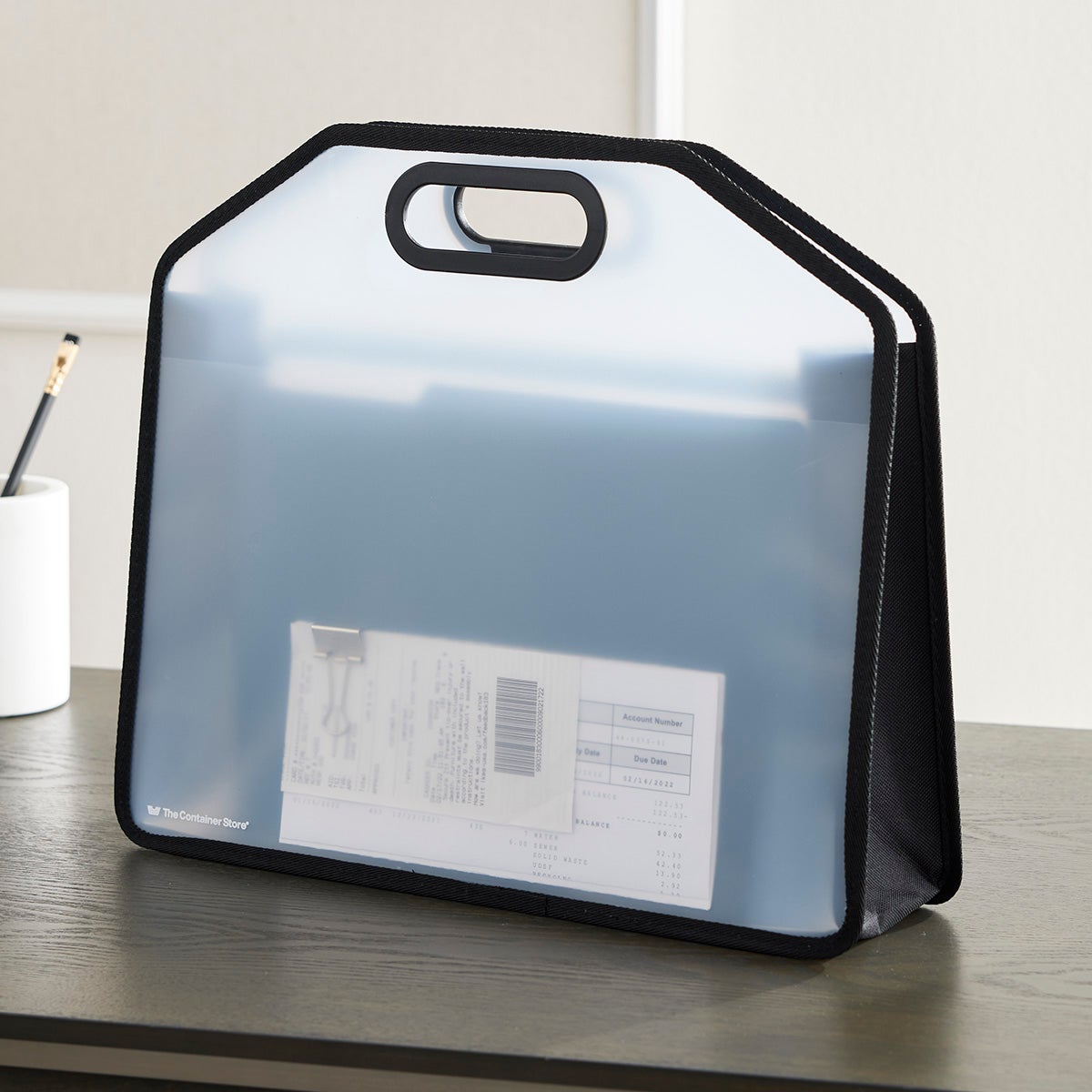 Our Clear File Tote with Handles The Container Store