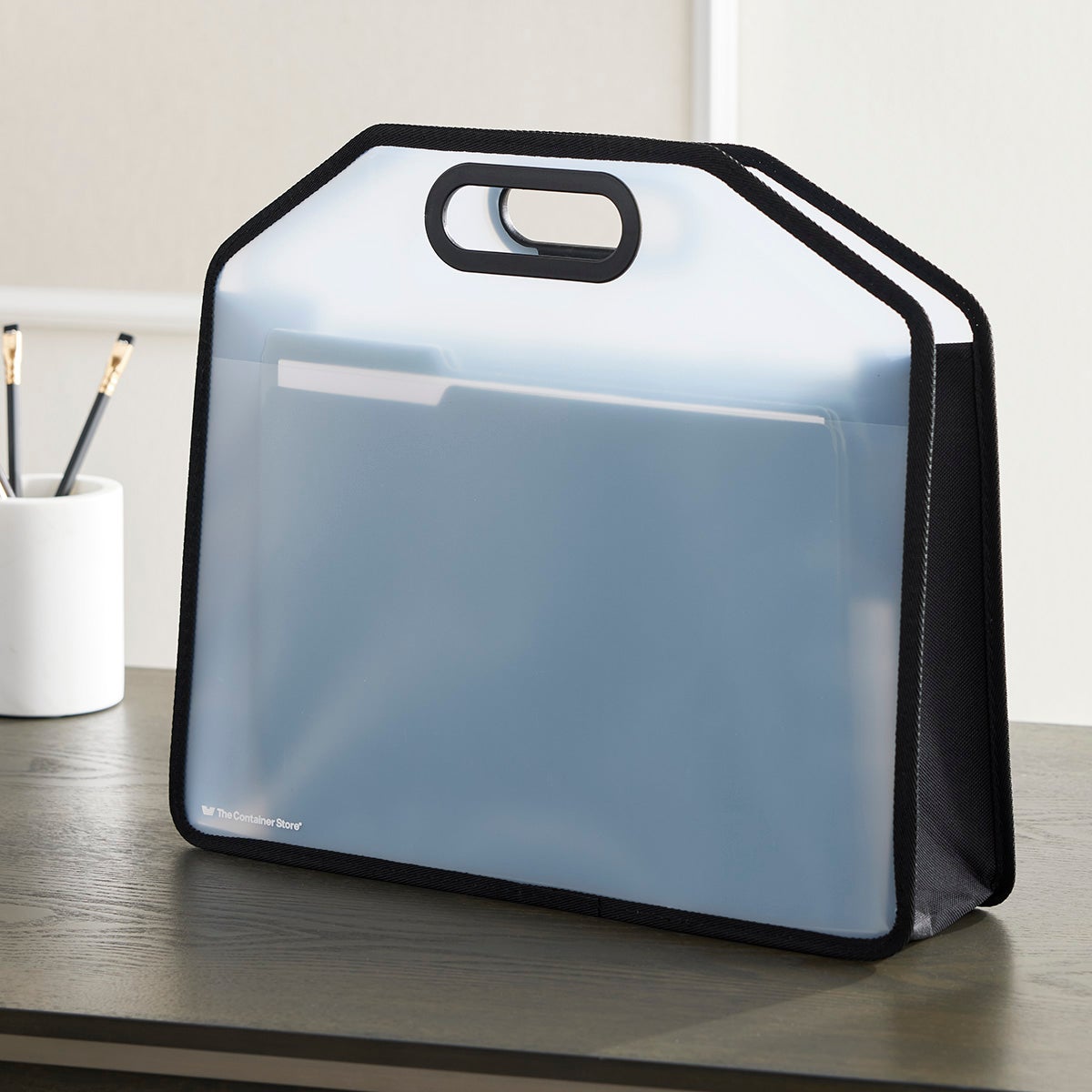 Our Clear File Tote with Handles The Container Store