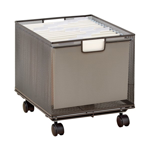 Graphite Mesh Stackable File Crate The Container Store