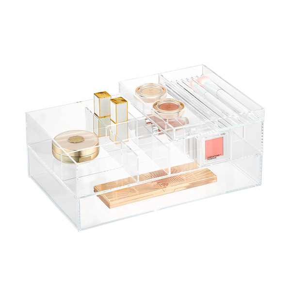 Acrylic Makeup Organizer Cosmetic Clear Storage Box Drawer Organizer Trays  Stackable Stationery Box Pencil Case Save Space