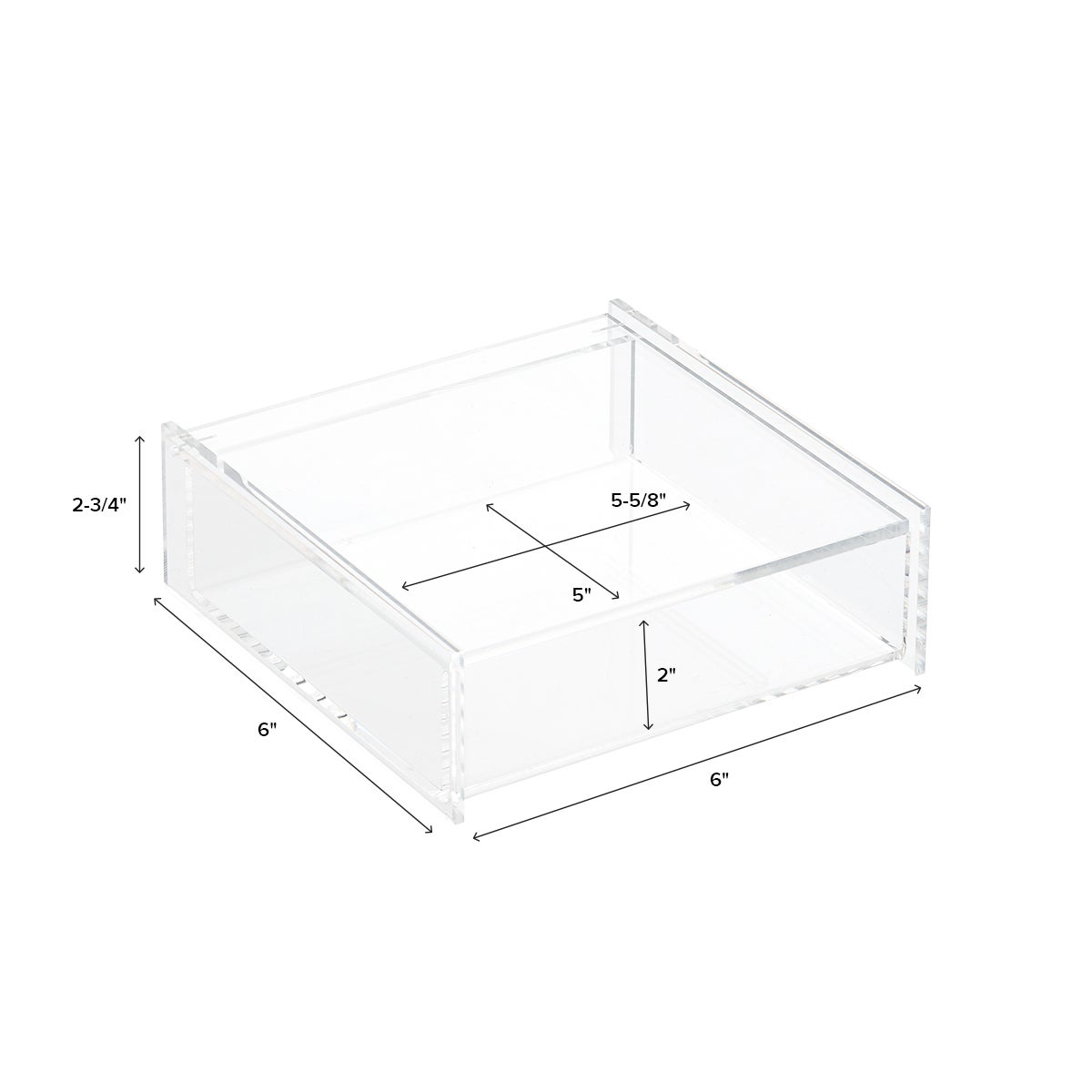 Acrylic Square Hinged-Lid Box