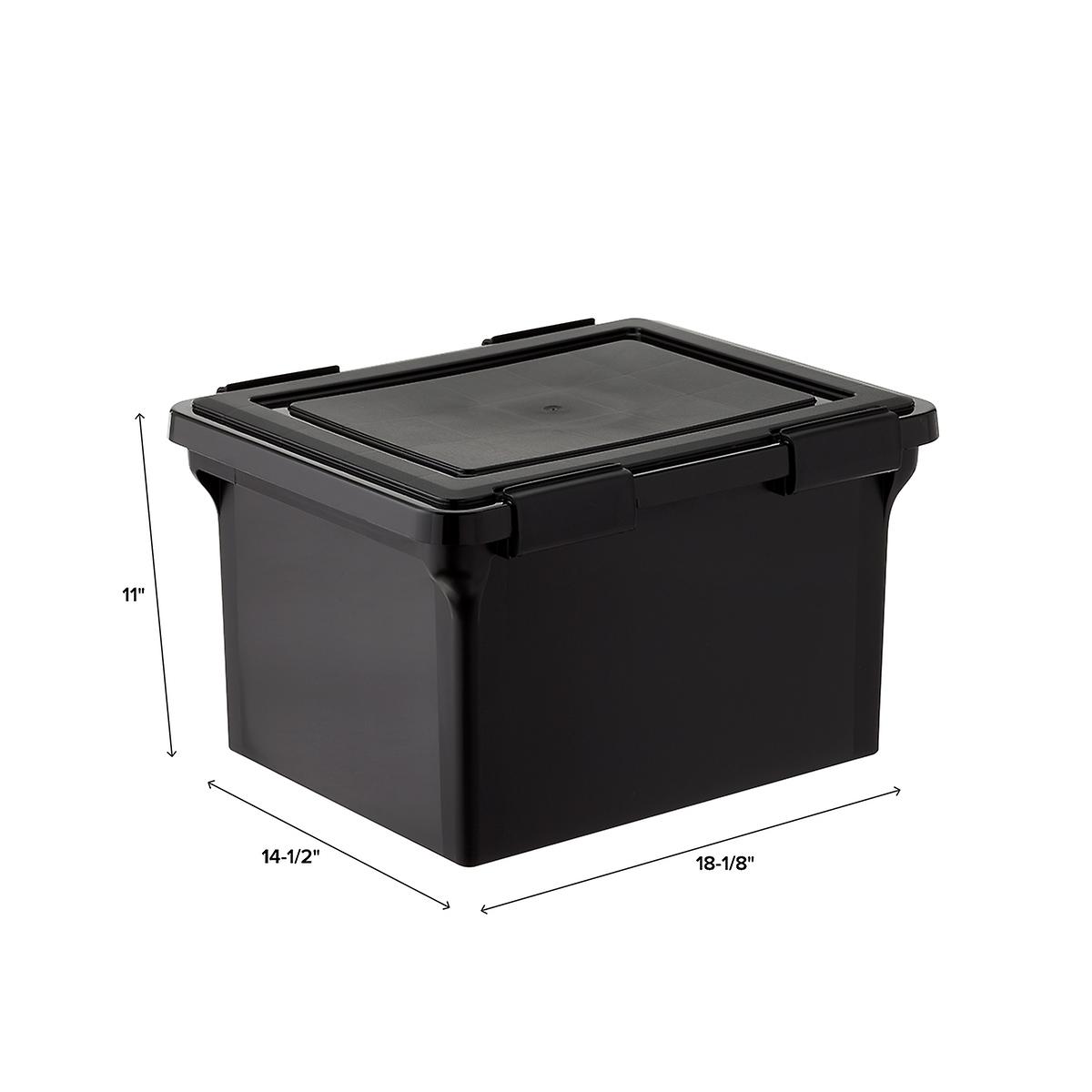 Iris Black Weathertight File Box The Container Store