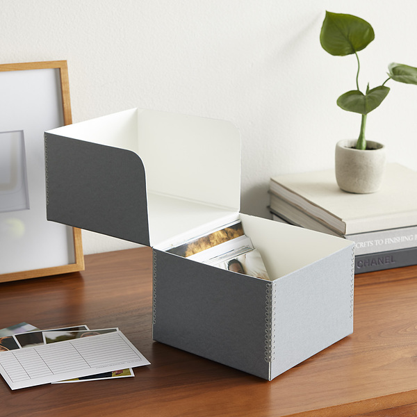 Acid free document filing storage boxes, strong, metal edge and