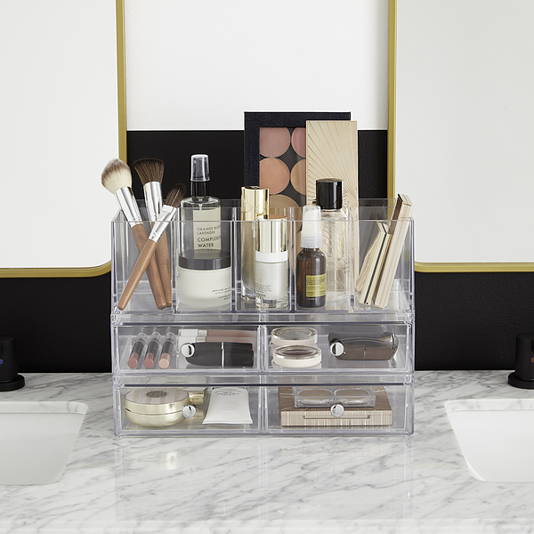 Hals Bevidstløs Etna iDesign Clarity Stackable Makeup System | The Container Store