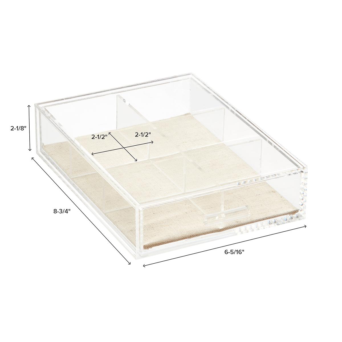 Modular Acrylic Linen Jewelry Drawer System | The Container Store