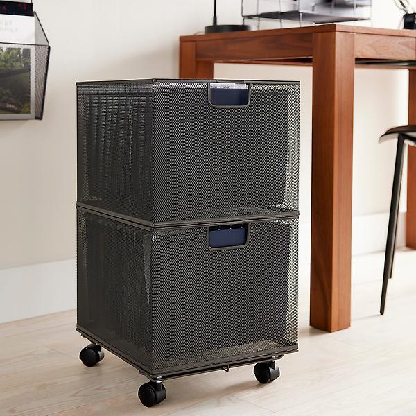 Graphite Mesh Stackable File Crate