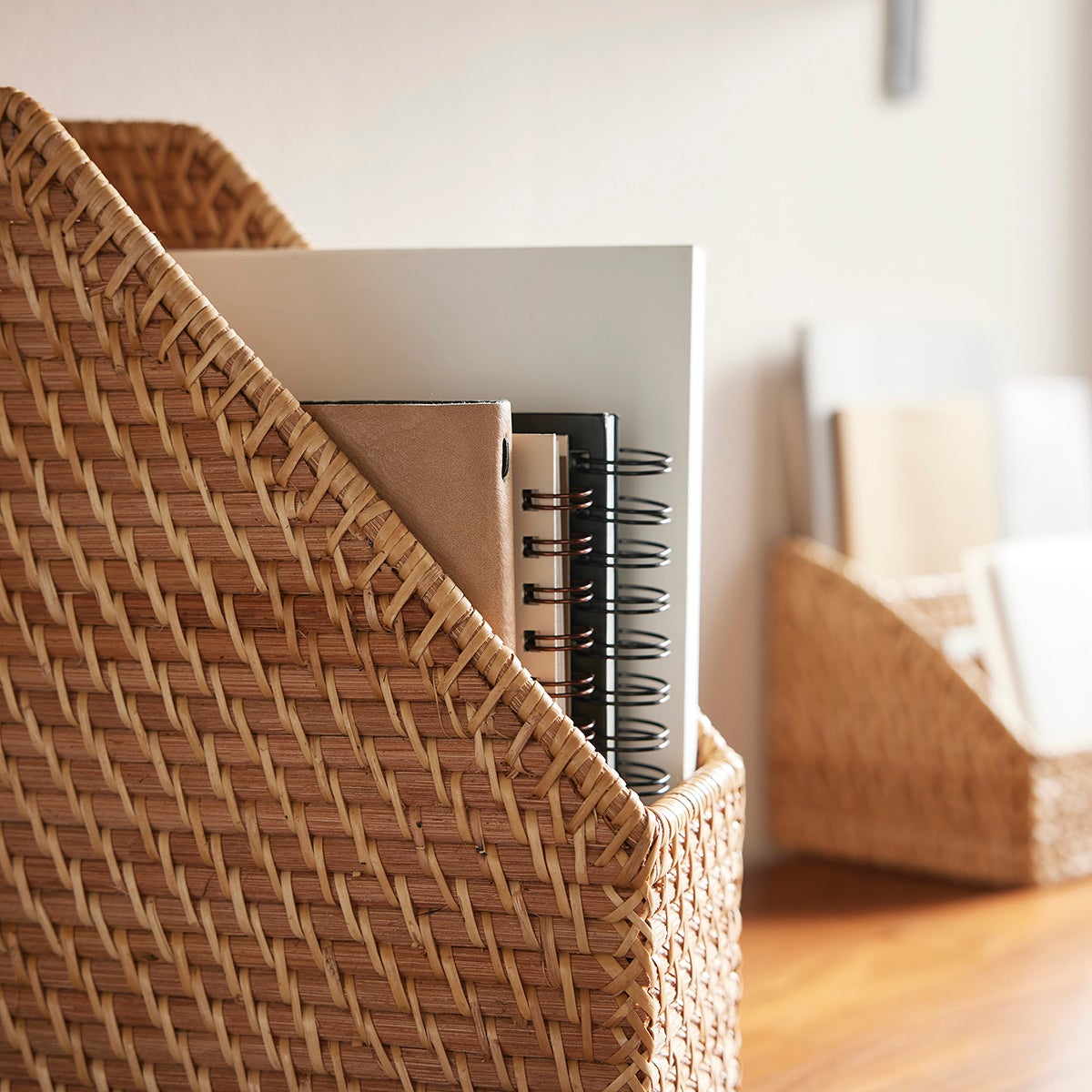 Marie Kondo Ori Rattan Magazine File The Container Store