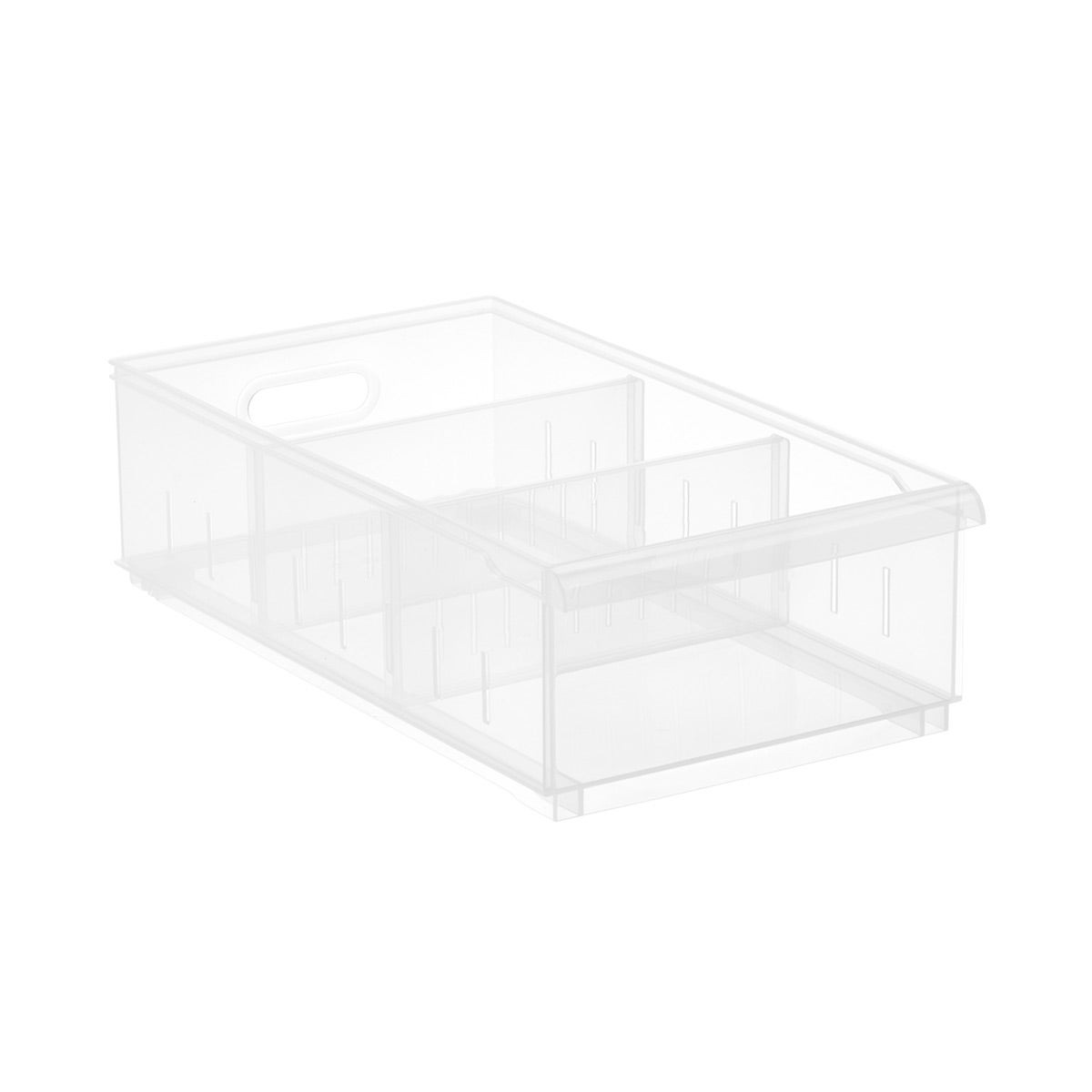 Case of 6 Long Wide STAK Bin w/ Wheels Clear