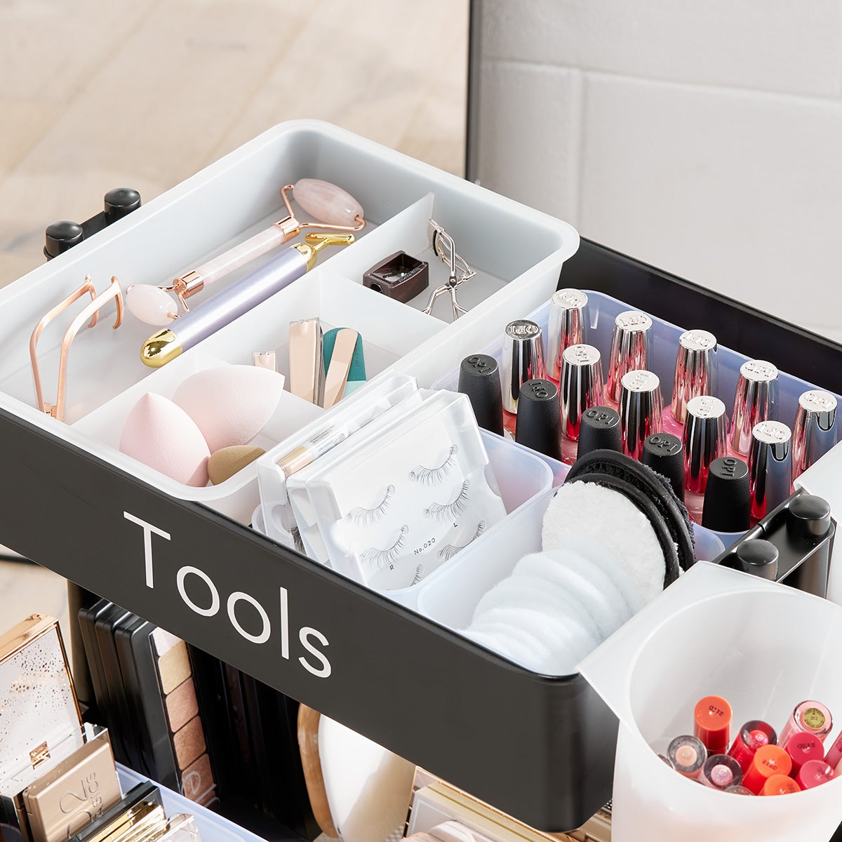 Black 3Tier Cart Makeup Solution The Container Store