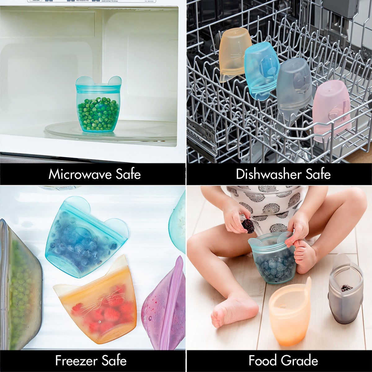 Zip Top Baby Snack Container Set of 4 The Container Store