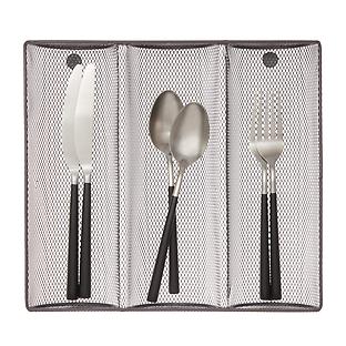 Graphite 3-Section Mesh Cutlery Tray