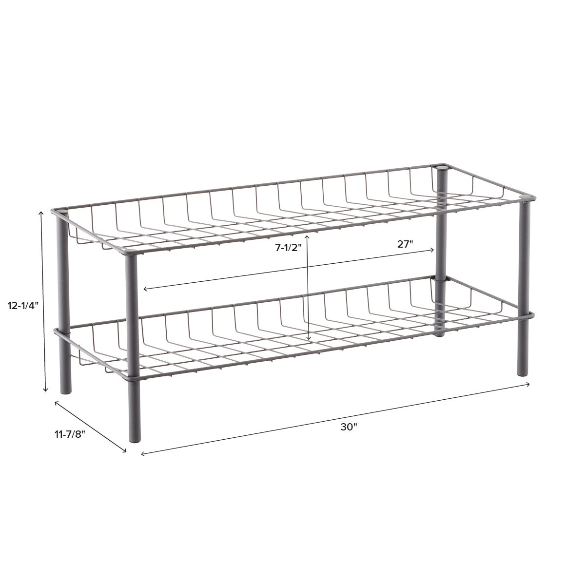 Graphite 2Tier Metal Shoe Rack The Container Store