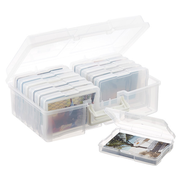 IRIS USA 2 Pack Extra Large 4 x 6 Photo with 16 cases, Craft Organizers  and Storage Cases for Pictures, Cards, Clear
