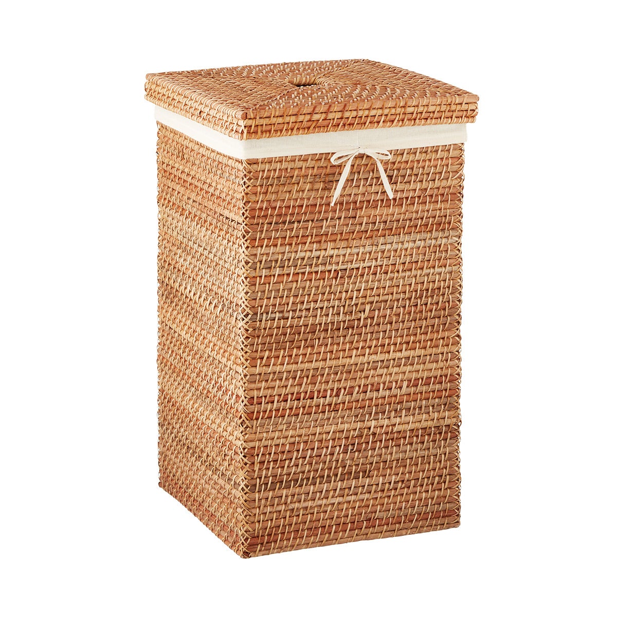 Square Rattan Hamper The Container Store