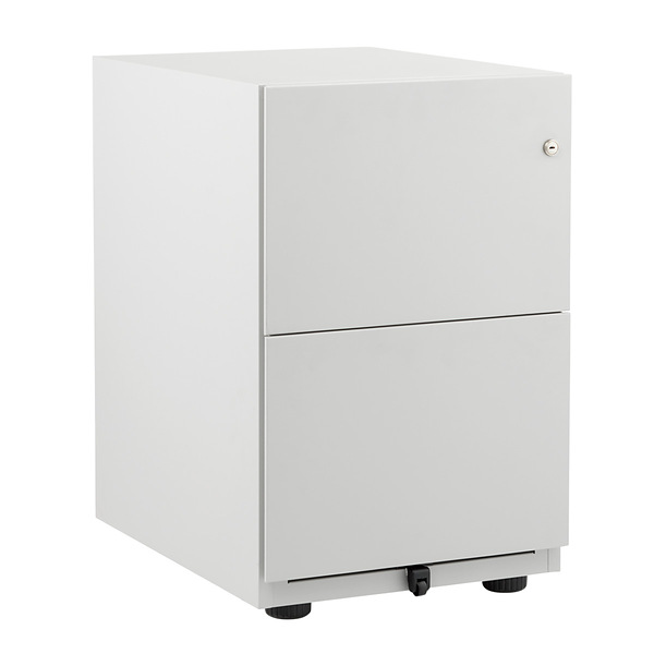 The Container Store 3-Drawer Locking Filing Cabinet Light Grey, 16-1/4 x 15-3/4 x 29 H