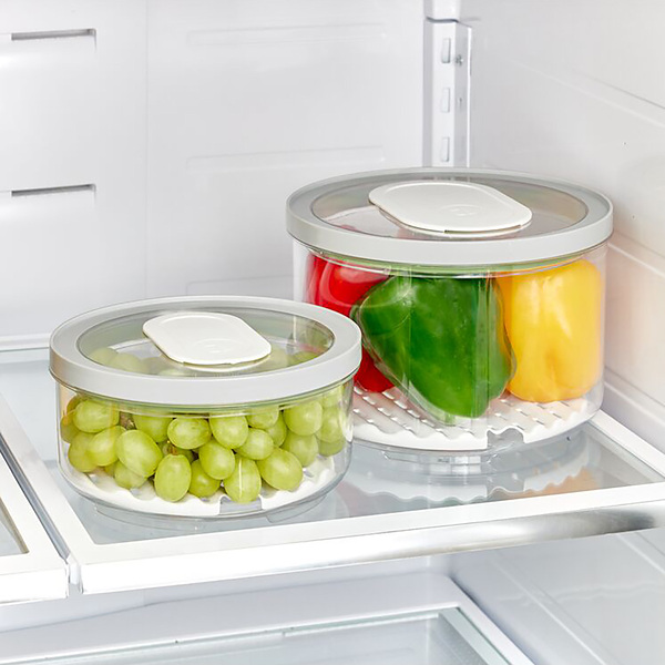 iDesign Large Rectangle Produce Keeper Grey, 12-1/2 x 7-1/2 x 5-1/2 H | The Container Store