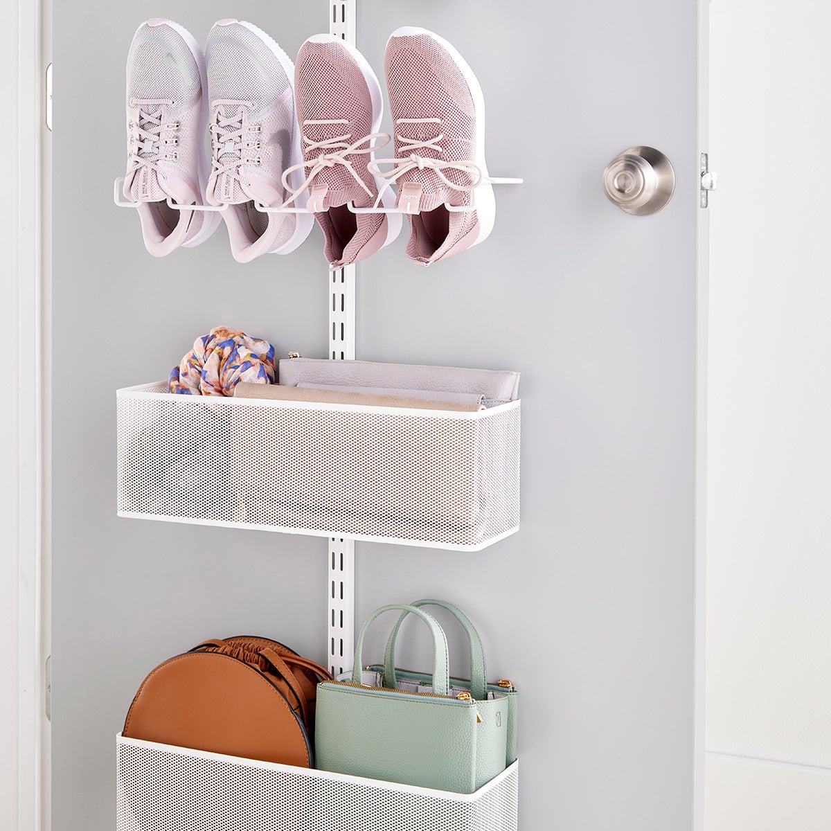 Elfa Utility Shoe Storage Over the Door Rack The Container Store