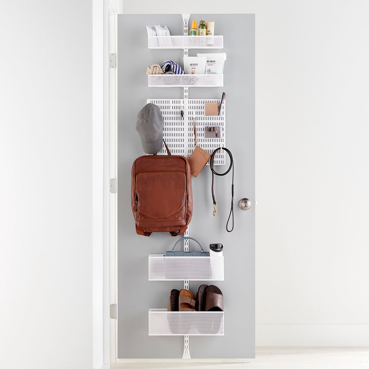 Elfa Utility Mesh Entryway Over the Door Rack The Container Store