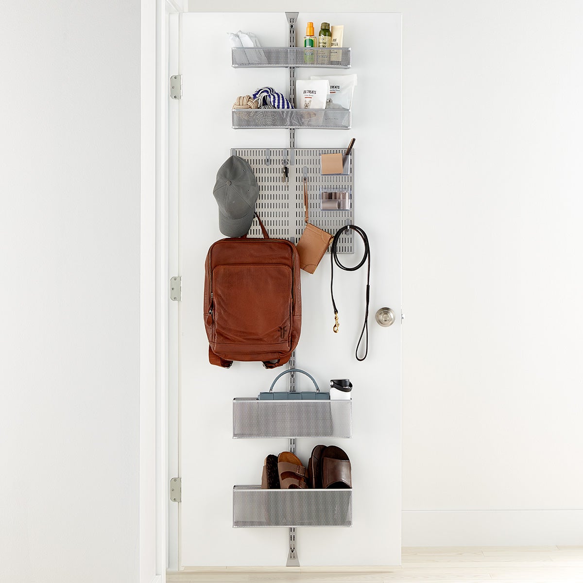 Elfa Utility Mesh Entryway Over the Door Rack The Container Store