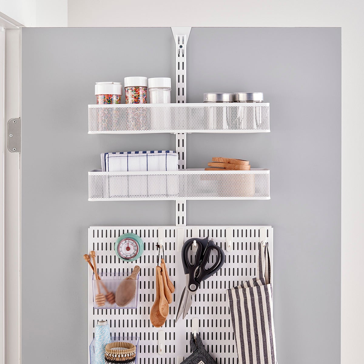 Elfa Utility Mesh Entryway Over the Door Rack The Container Store