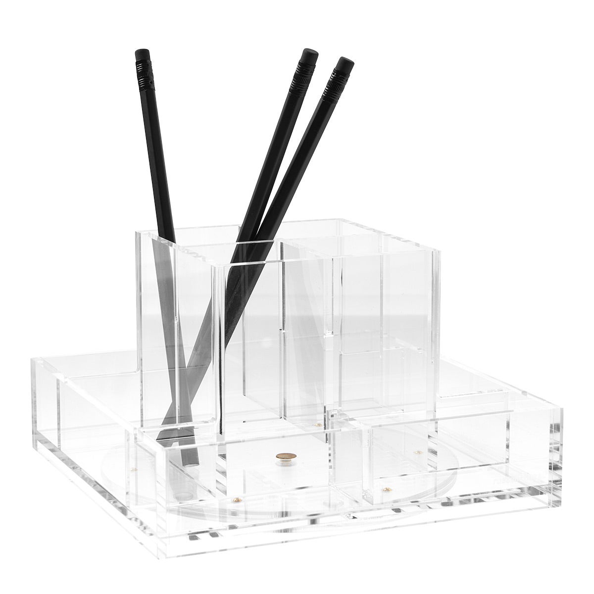 Russell Hazel Acrylic Square Rotating Desktop Organizer The Container
