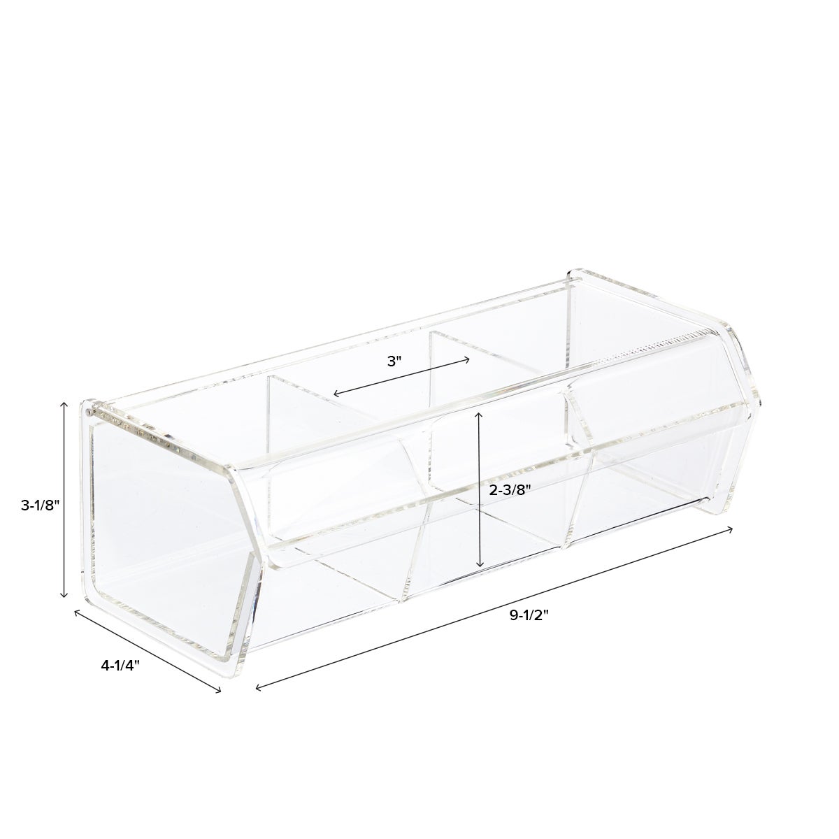 3-Section Acrylic Hinged-Lid Box