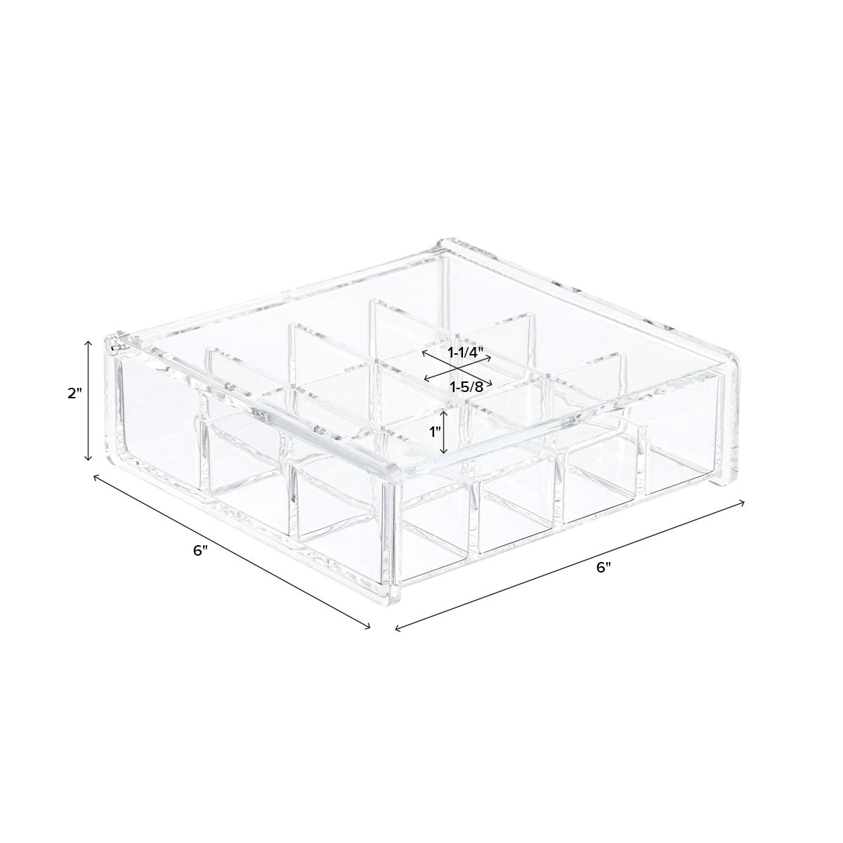 12Section Acrylic Square HingedLid Box The Container Store