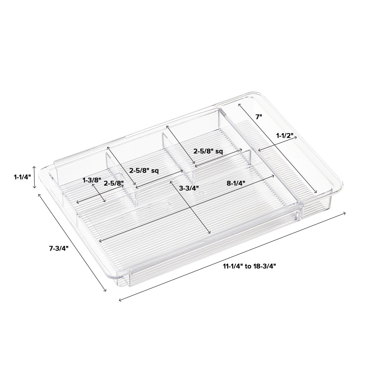 iDesign Linus Expandable Drawer Organizer The Container Store