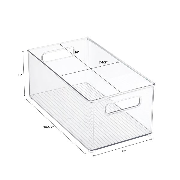 iDesign Clear Linus Deep Plastic Bin The Container Store