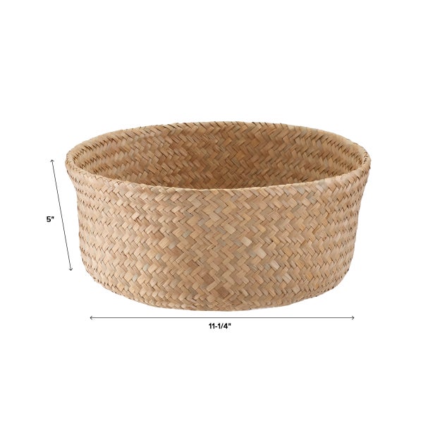 Small Natural Seagrass Belly Basket The Container Store