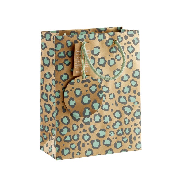 All Over Leopard Copper & Turquoise Gift Bag