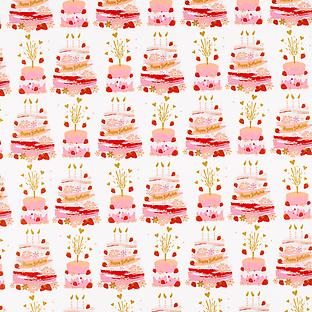 Pink Birthday Cake Wrapping Paper