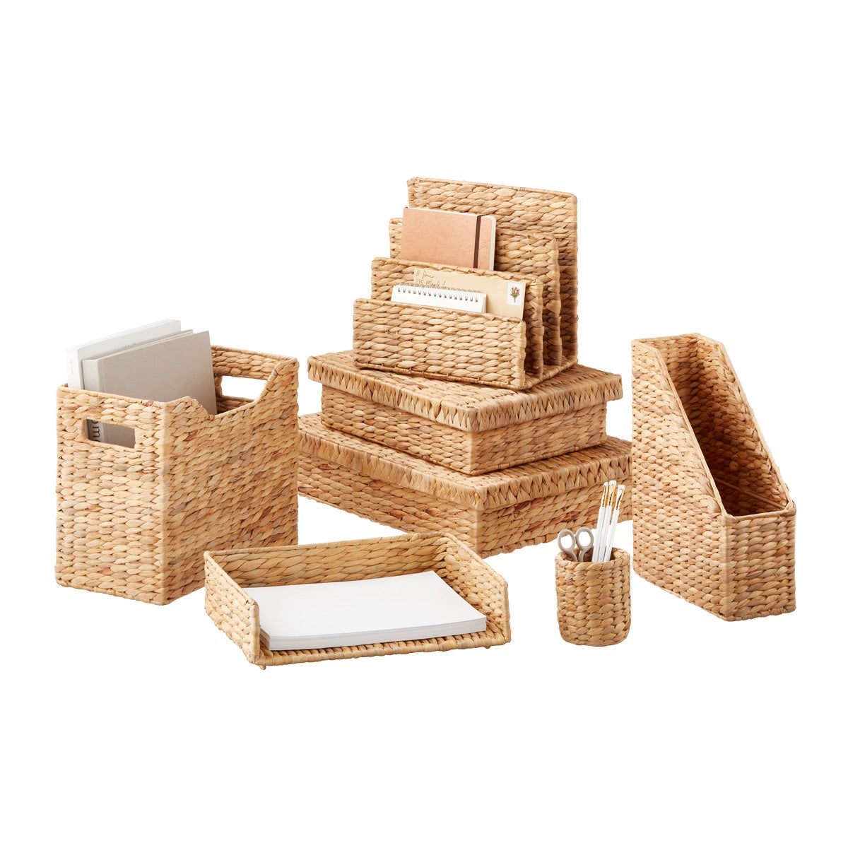 Water Hyacinth Desktop Organizer The Container Store