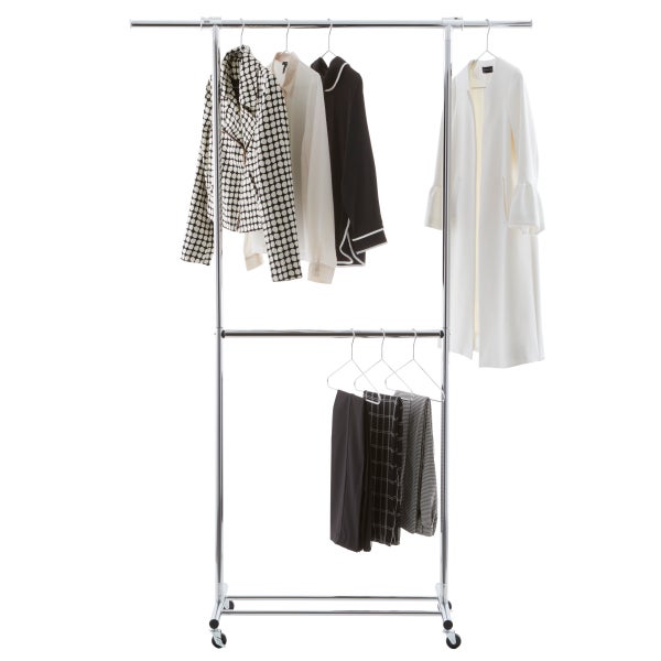 Double Hang Chrome Garment Rack The Container Store