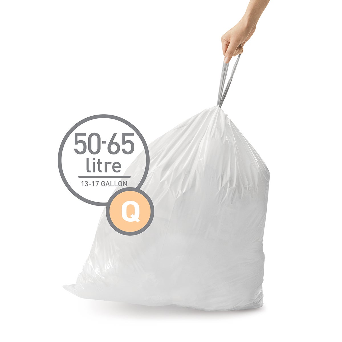 simplehuman 13 gal. Trash Bags 50 ltr. Q Pkg/60