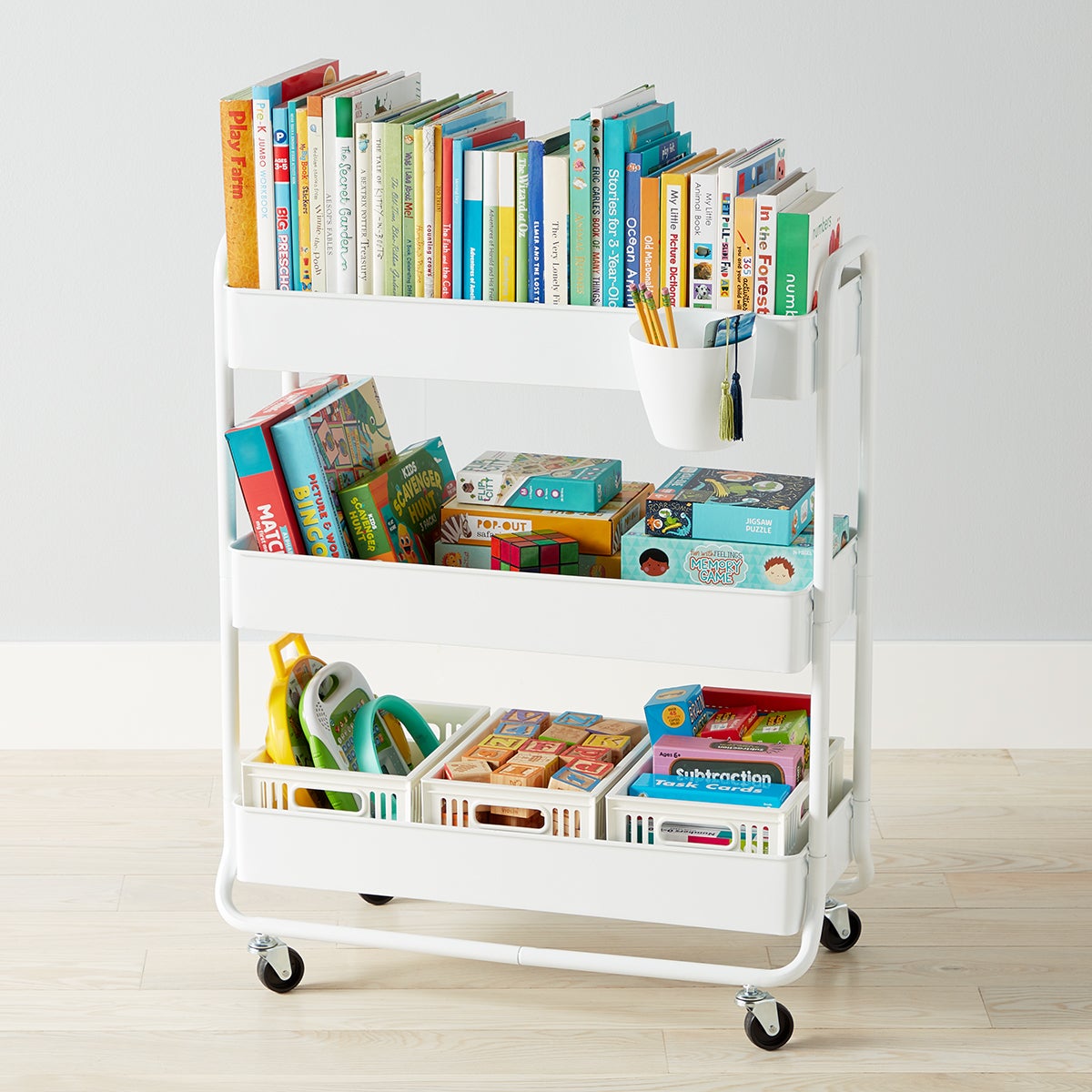 Large 3Tier Rolling Cart The Container Store