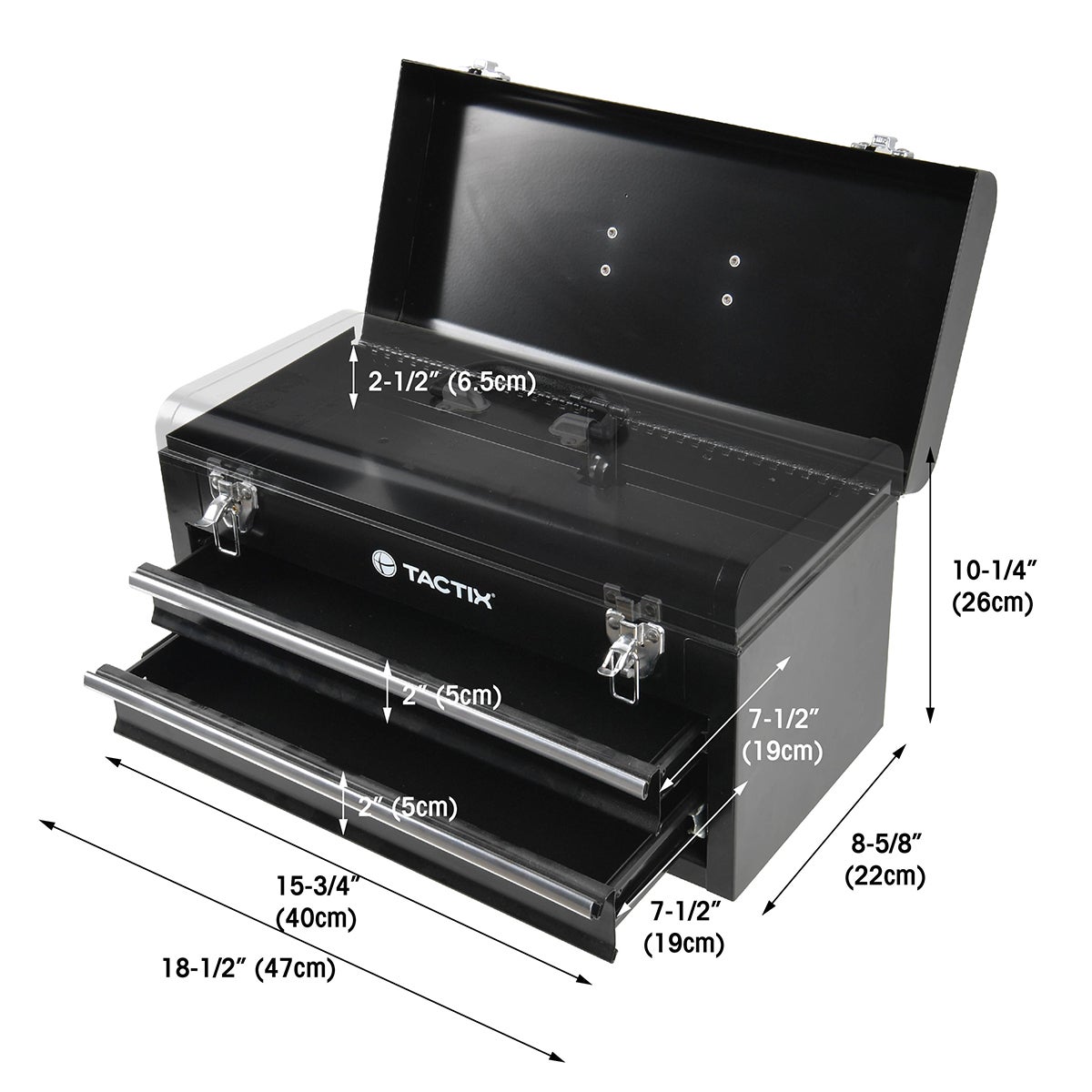 Tactix 2 Drawer Steel Tool Box The Container Store