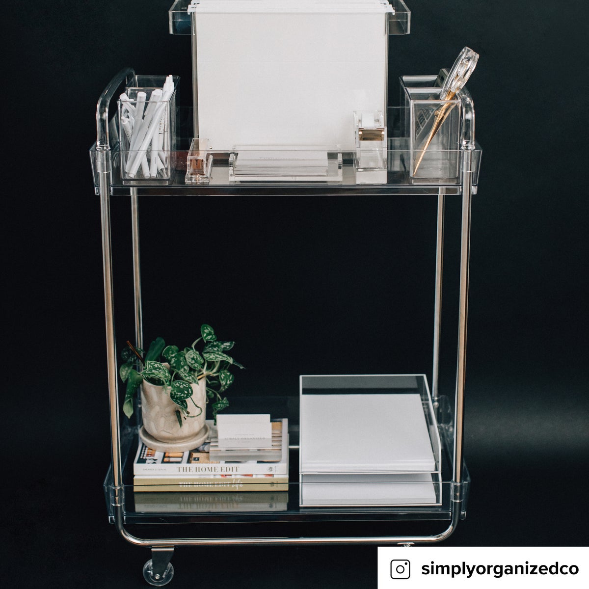 The Home Edit Clear Rolling Cart The Container Store