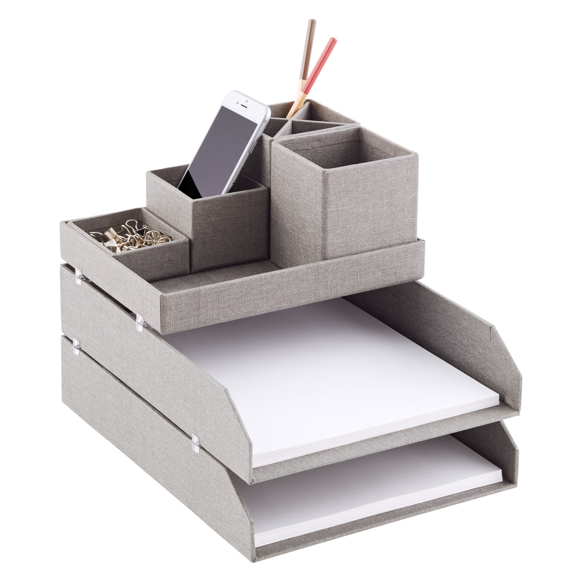 desk organizer grey