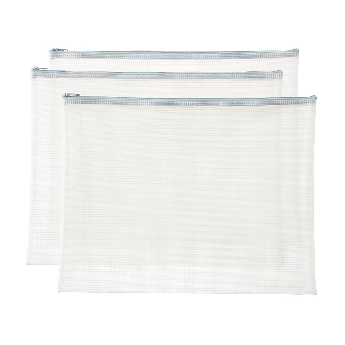 The Container Store Legal-Size Pouches Blue Pkg/3