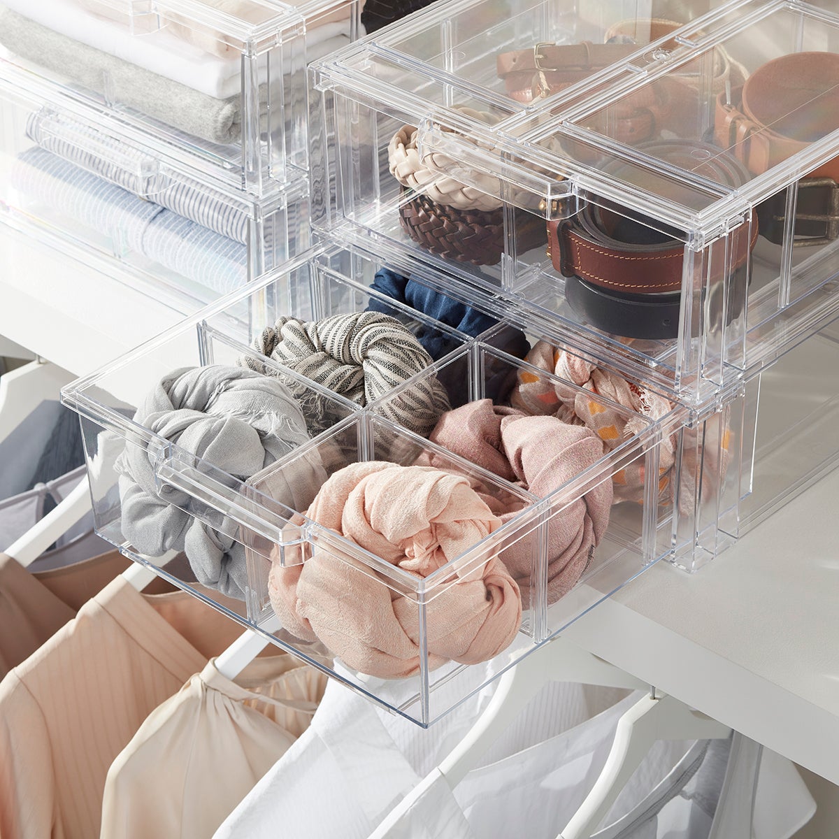 Clear Stackable Shirt & Accessory Drawer
