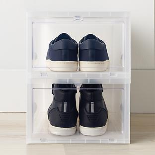 STAHMFOVER Shoe Organizers Storage Boxes for Closet 9 Pack Sneakers Display  Clear Stackable Purse and Handbag Storage Organizer Double Door Open