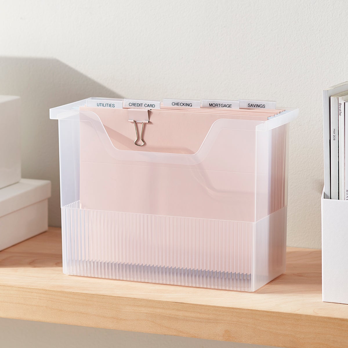 Clear Open-Top File Storage Boxes