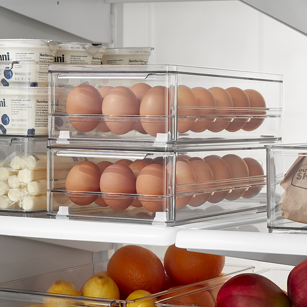 Container Store Pasta Storage Large Capacity Egg Holder for Refrigerator Egg Fresh Storage Box for Fridge Egg Storage Container Organizer Clear