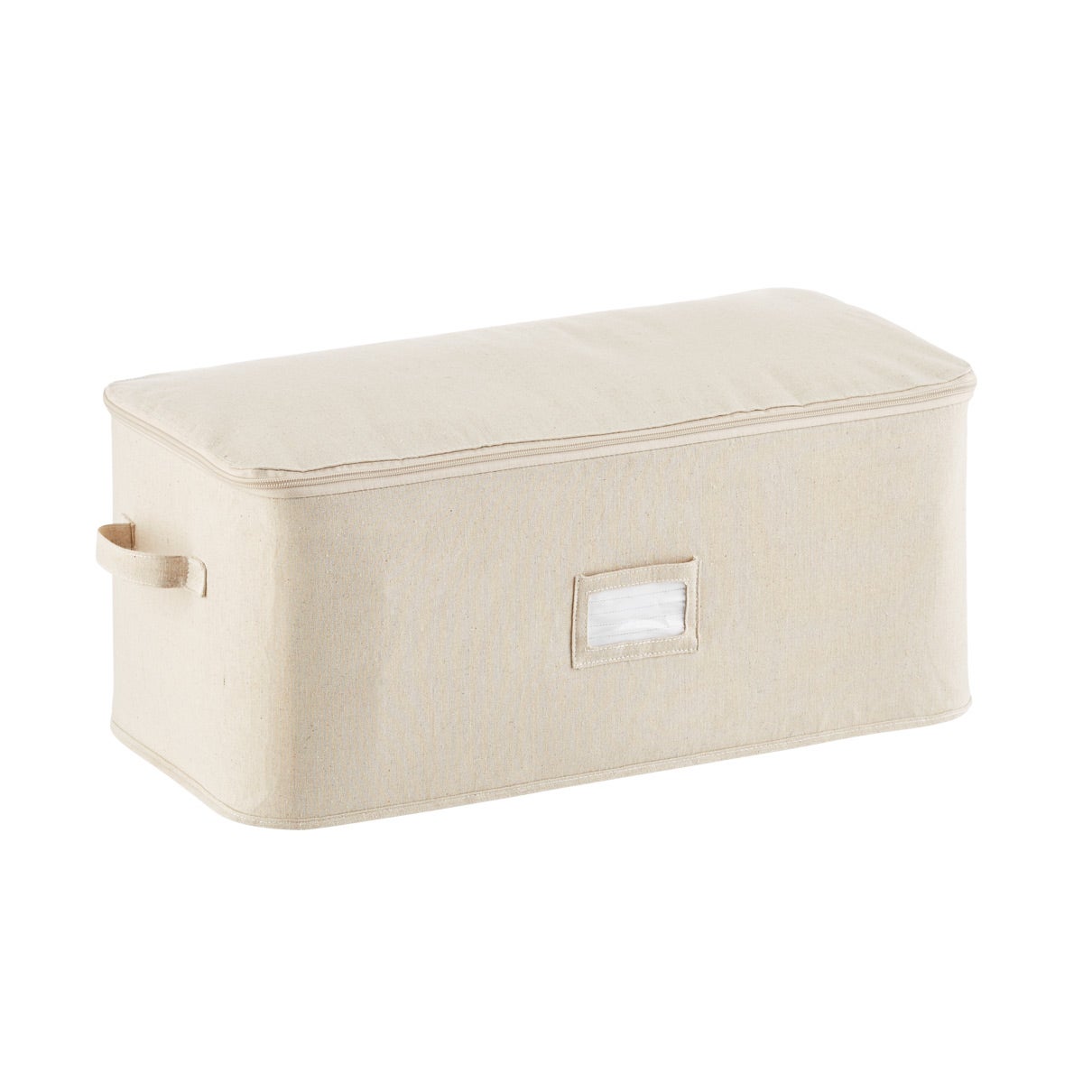 The Container Store Medium Zippered Storage Bag Natural