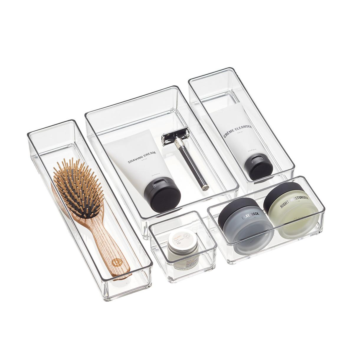 Clear Acrylic Stackable Drawer Organizers Set of 5 | The Container Store