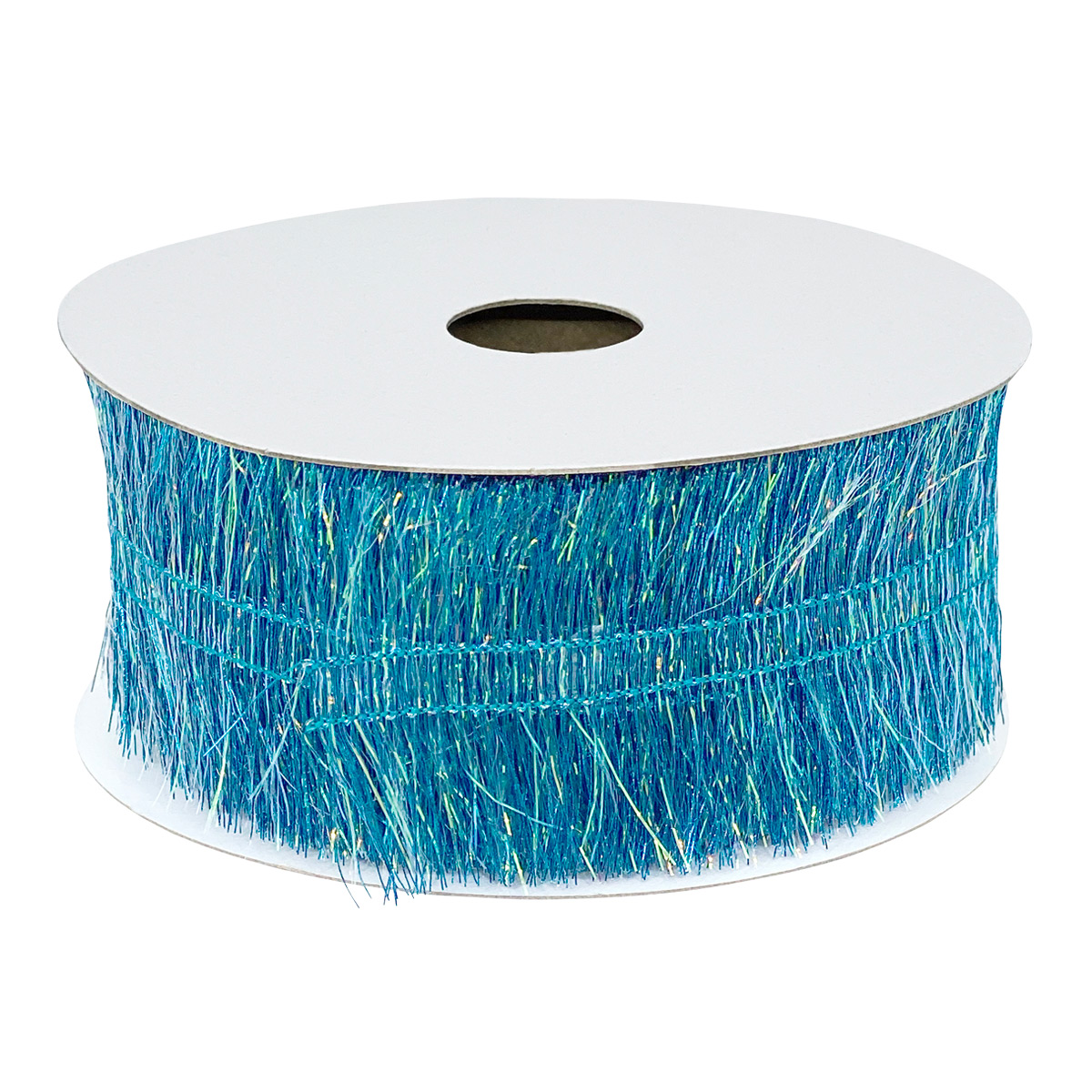 Ribbon Wired Fringe Aqua Iridescent
