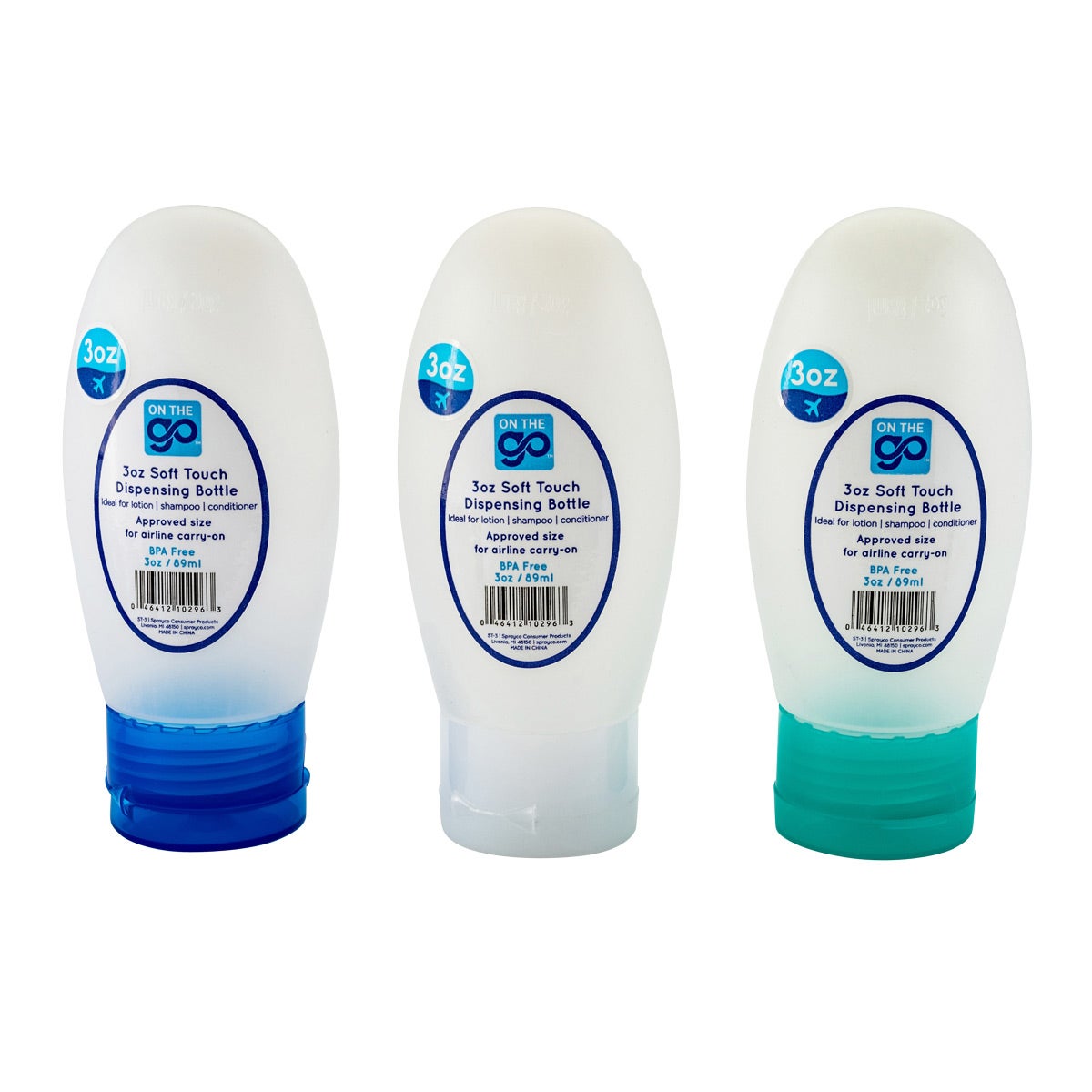Assorted- 3 oz. Soft-Touch Travel Dispenser