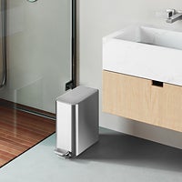 simplehuman Slim Step 1.3 Gallon Steel Trash Can | The Container Store